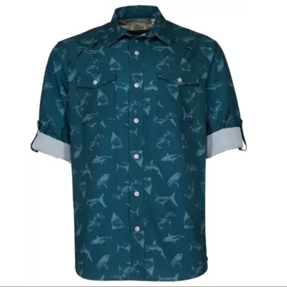 Bob Timberlake| Raglan Shark Print Angler Shirt - Picture 2 of 8